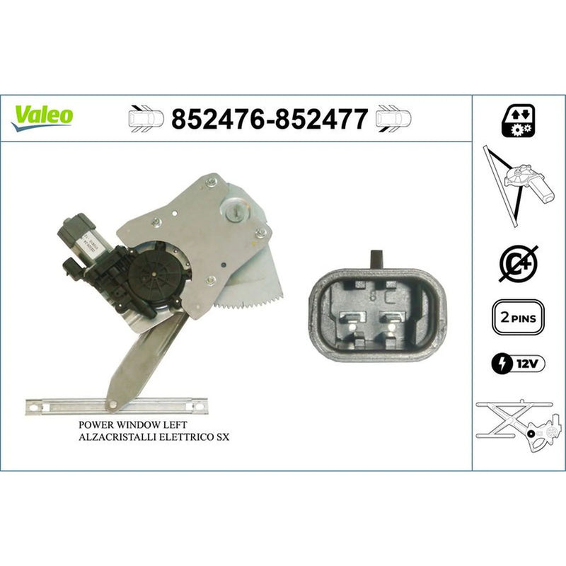 Valeo Electric Window Regulator Lifter Left Rear 852476