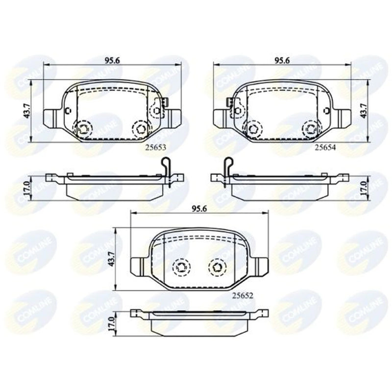 Comline Front & Rear Pads fits Fiat 500L 2012-2018 0.9 1.3 1.4 1.6