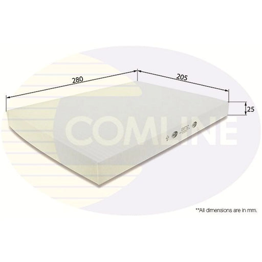 Comline Cabin Air Filter (Pollen Filter) fits Audi A3 1996-2003 1.6 1.8 1.9