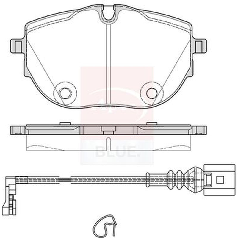Apec Front Brake Pad Set fits VW California T6 Camper 2015-2024 2.0