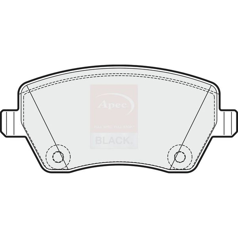 Apec Black Front Brake Pad Set fits Mercedes-Benz Citan Dualiner 2012-2021