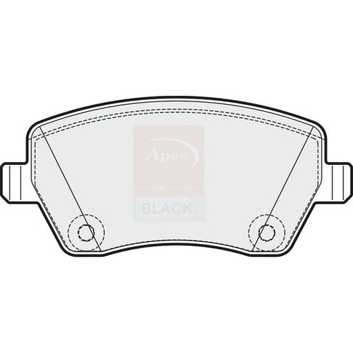 Apec Black Front Brake Pad Set fits Mercedes-Benz Citan Dualiner 2012-2021