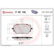 Brembo 4 x Rear Brake Pad Set fits Mercedes-Benz A-Class 2018-2020