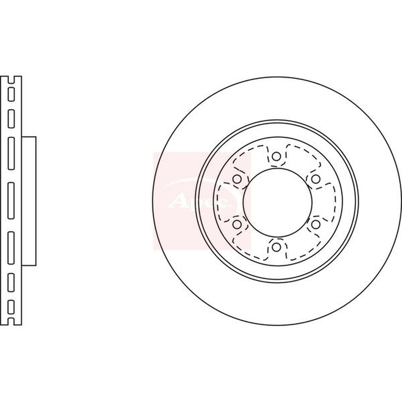 Apec 2 x Vented Brake Discs fits Hyundai Terracan 2003-2006 2.9