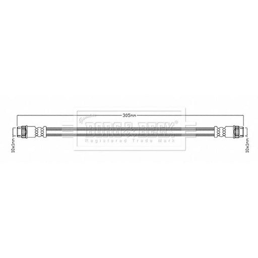 Borg & Beck Brake Hydraulic Hose Line Rear Right BBH8680