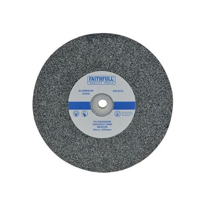 Faithfull General Purpose Grinding Wheel 200 x 25mm Medium Alox Faithfull - NN4 Online