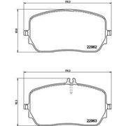 Mintex Front Brake Pad Set fits Mercedes-Benz Gle 2018-2023