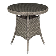 Dellonda Chester Rattan Wicker Round Outdoor Table with Tempered Glass Top Dellonda - Dynamic Drive