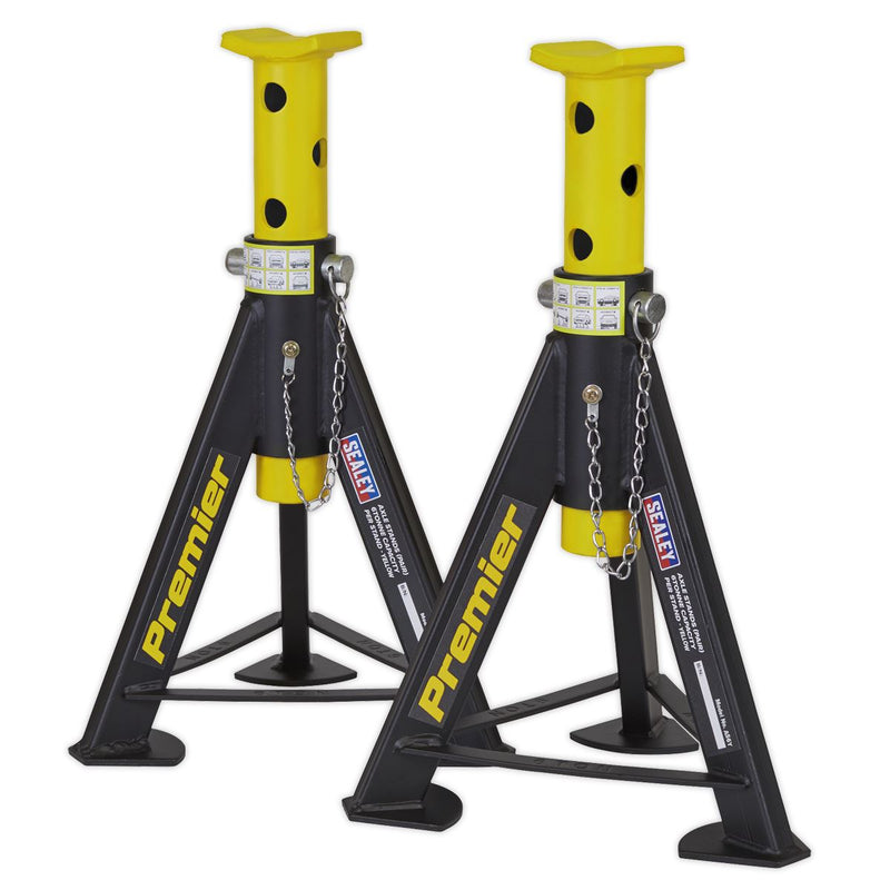 Sealey AXLe Stands (Pair) 6 Tonne Capacity per Stand Yellow AS6Y Sealey - Dynamic Drive