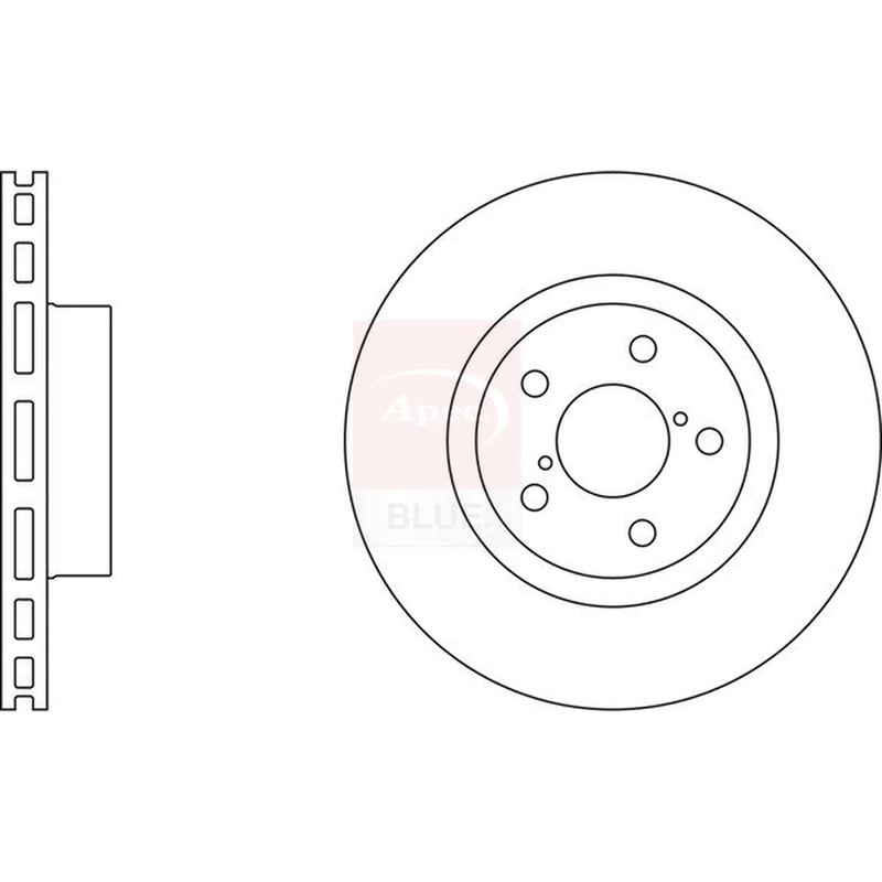 Apec 2 x Vented Front Brake Discs SDK6201-x2