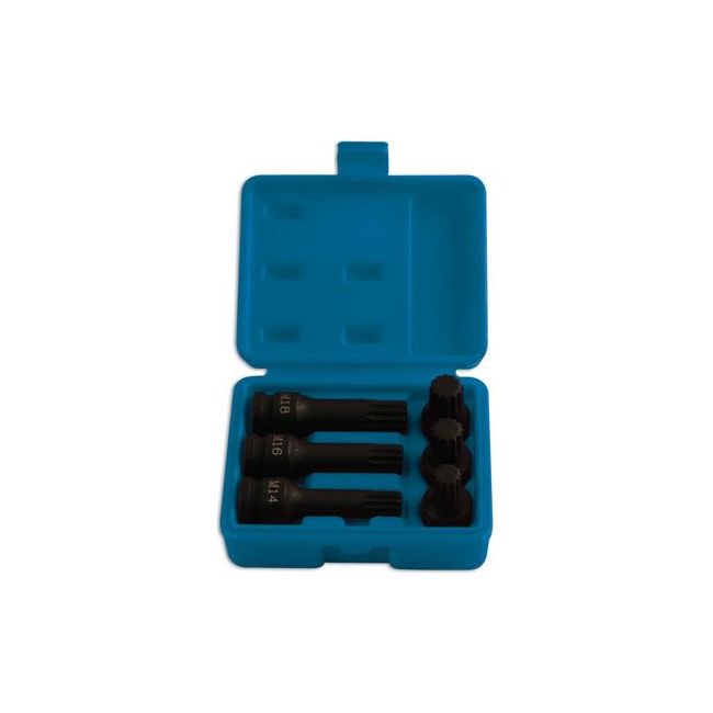 Laser Spline Bit Set 1/2"D 6pc 5019 Laser - Dynamic Drive