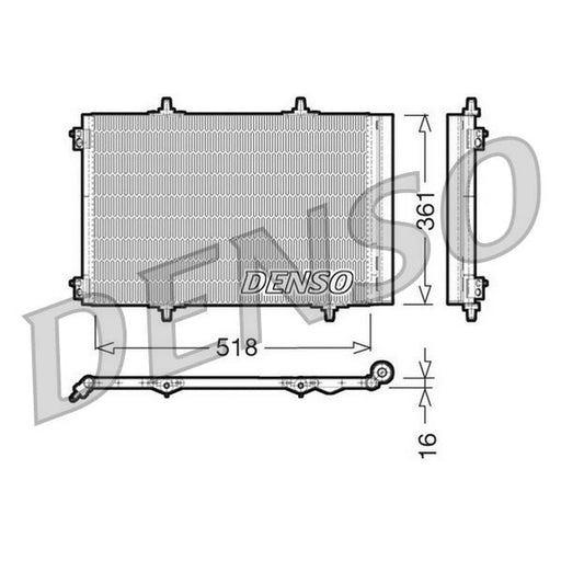 Denso Air Conditioning Condenser fits Citroën C2 2005-2009 1.6