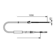 Bosch Handbrake Cable Left Rear fits Audi A2 2000-2005 1.2 1.4