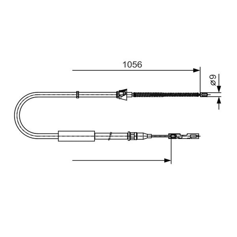 Bosch Handbrake Cable Left Rear fits Audi A2 2000-2005 1.2 1.4