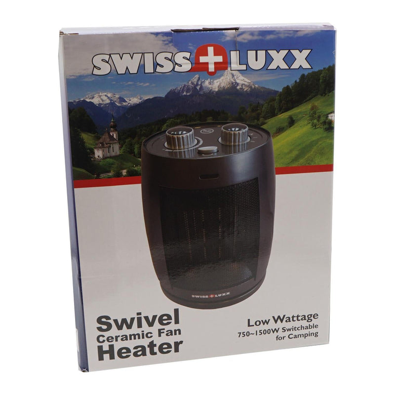 Fan Heater Caravan Motorhome Electric Low Wattage Swiss Luxx Swivelling Ceramic Swiss Luxx  - Dynamic Drive