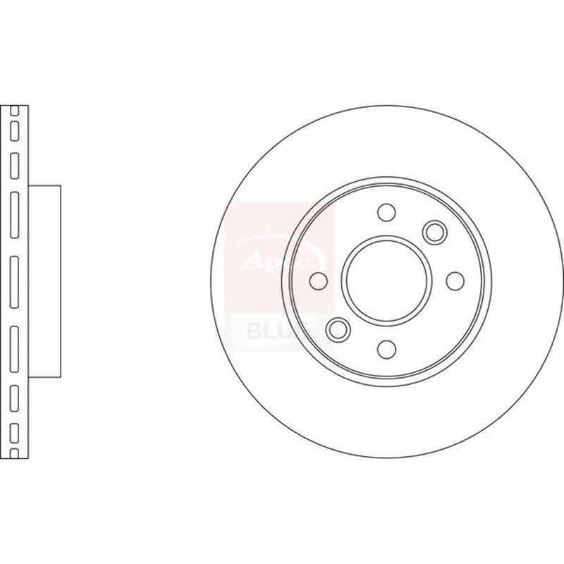 Apec 2 x Vented Front Brake Discs SDK6957-x2