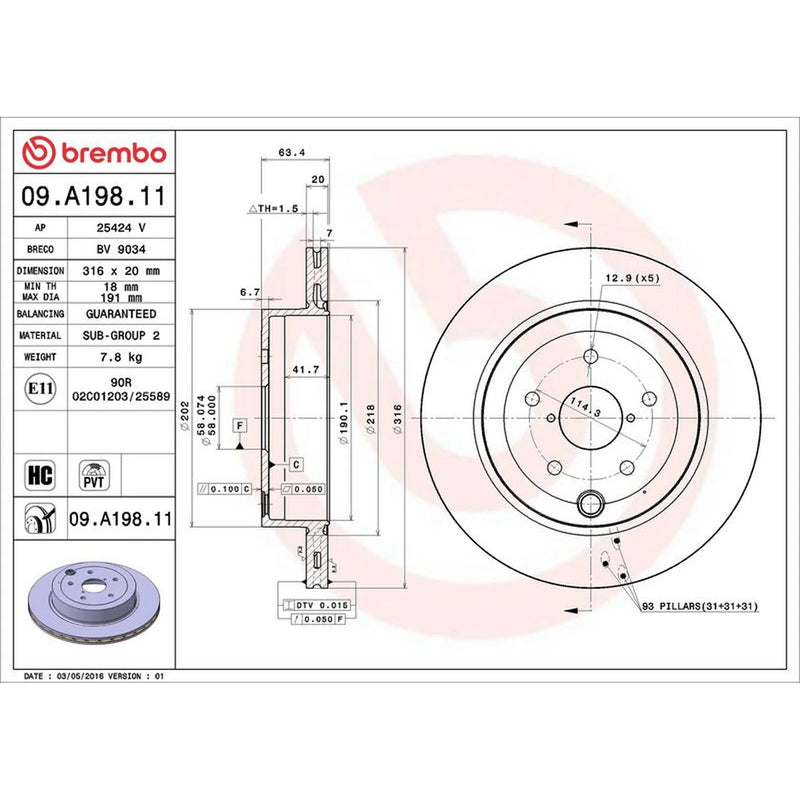Brembo Front & Rear Brake Discs & Pads fits Subaru Impreza 2009-2014 2.5