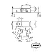 Bosch Exhaust Pressure Sensor fits Suzuki Grand Vitara II 2005-2015 1.9