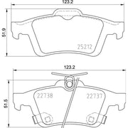 Brembo 4 x Rear Brake Pad Set fits Ford Focus III 2010-2020 1.0 1.5 1.6 2.0 2.3