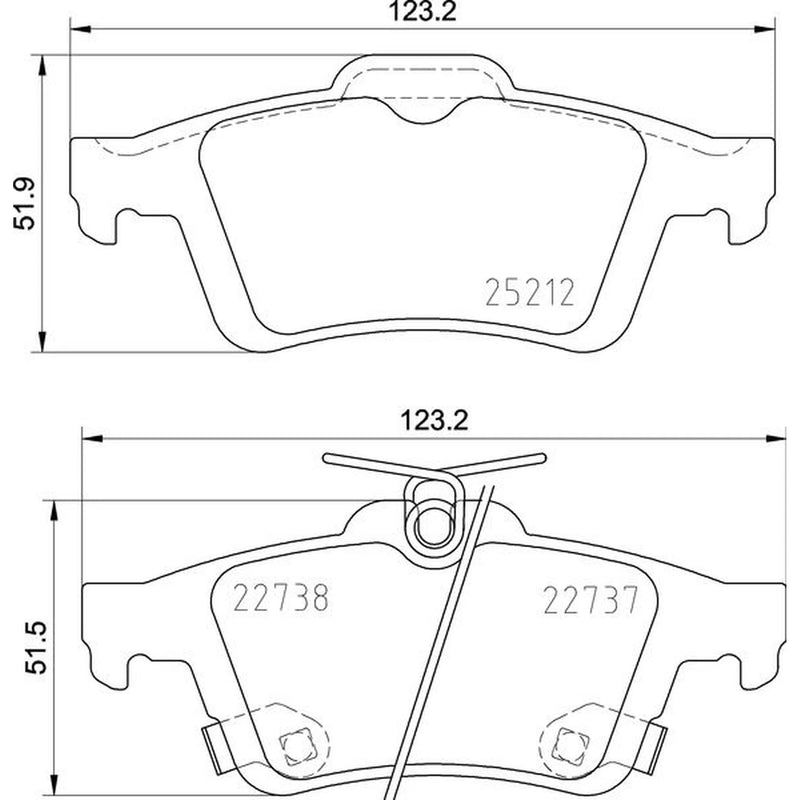 Brembo 4 x Rear Brake Pad Set fits Ford Focus III 2010-2020 1.0 1.5 1.6 2.0 2.3