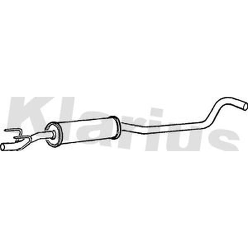 Klarius Box With Centre Pipe Centre fits Opel Corsa B 1998-2000 1.2