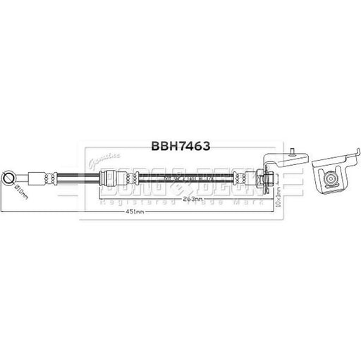 Borg & Beck Brake Hydraulic Hose Line Front Right BBH7463