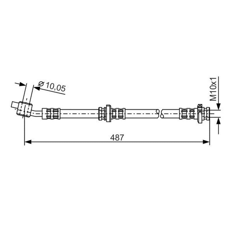 Bosch Brake Hydraulic Hose Line Front Left fits Nissan Almera 2000-2006