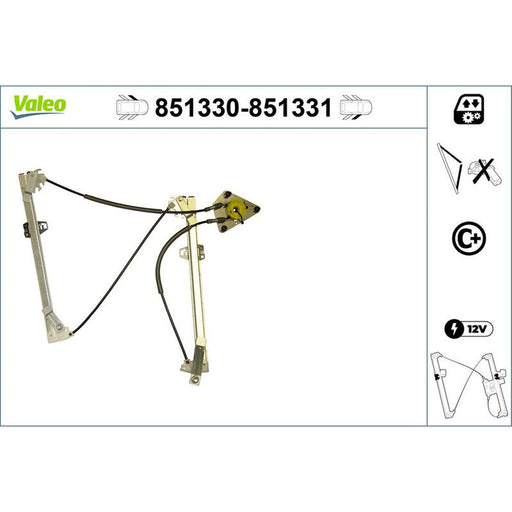 Valeo Electric Window Regulator Lifter Left Front 851330