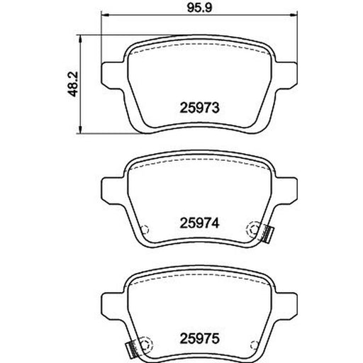 Mintex Front & Rear Pads fits Fiat 500L 2013 on 1.4