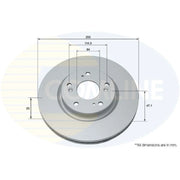 Comline Front Brake Discs & Pads fits Honda Civic IX 2012-2016 1.4 1.6 1.8 2.2