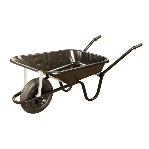 Walsall 85L Black Contractor Wheelbarrow - Pneumatic - CBP