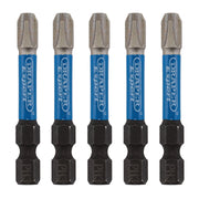 Draper Expert Cross Slot/PH Type Impact Screwdriver Bits, No.3 x 50mm, 1/4" Hex Draper - Dynamic Drive