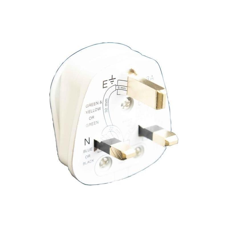 Dencon 3 Pin Fused Plug 13A White Dencon - Town Tools