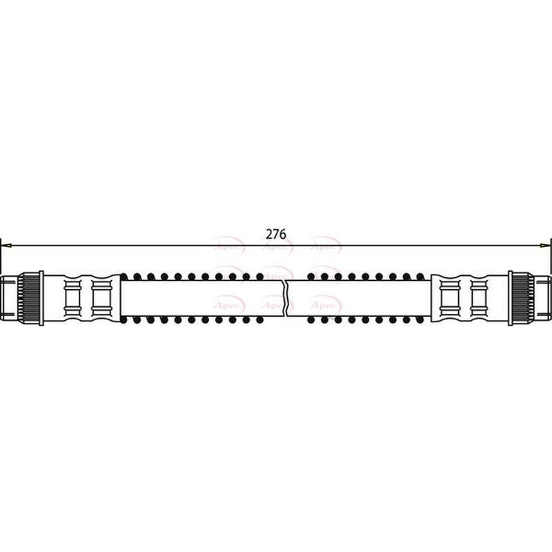 Apec Brake Hydraulic Hose Line Rear fits Citroën C8 2002 on 2.0 2.2