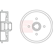 Apec Brake Drum Assembly Rear fits Audi 80 B2 1978-1987 1.6 1.8 1.9 2.0