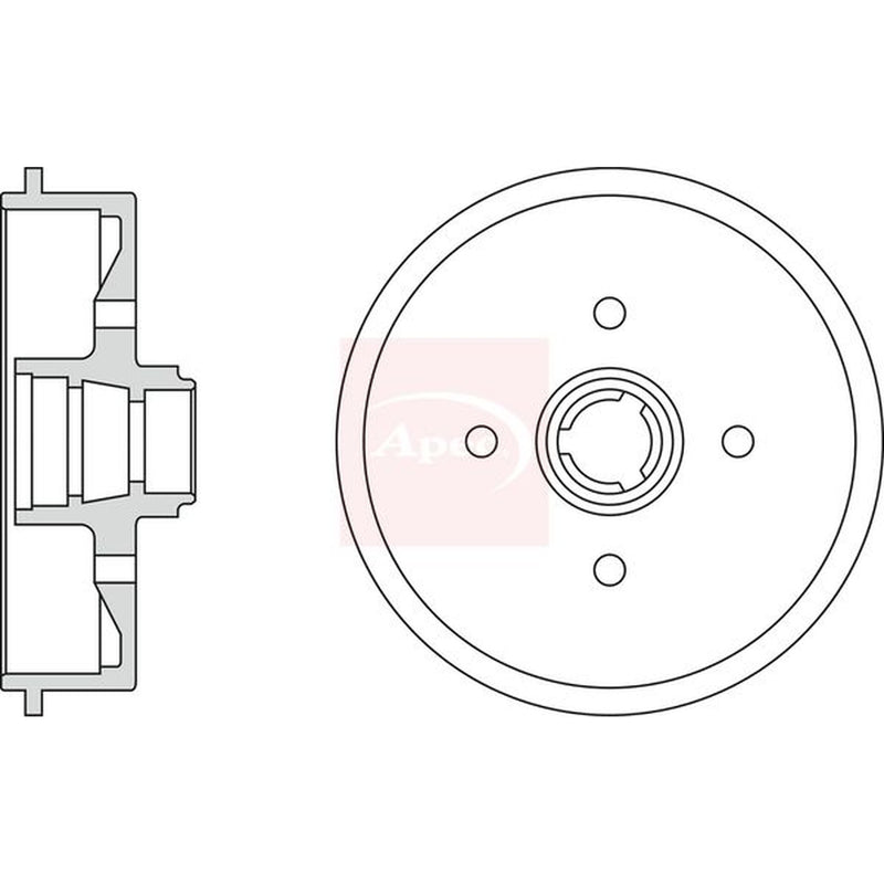 Apec Brake Drum Assembly Rear fits Audi 80 B2 1978-1987 1.6 1.8 1.9 2.0