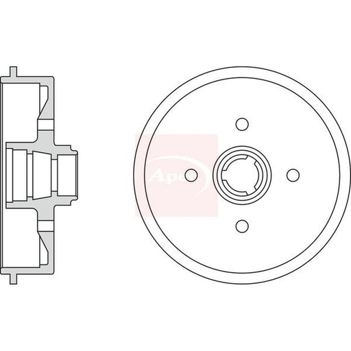 Apec Brake Drum Assembly Rear fits Audi 80 B2 1978-1987 1.6 1.8 1.9 2.0
