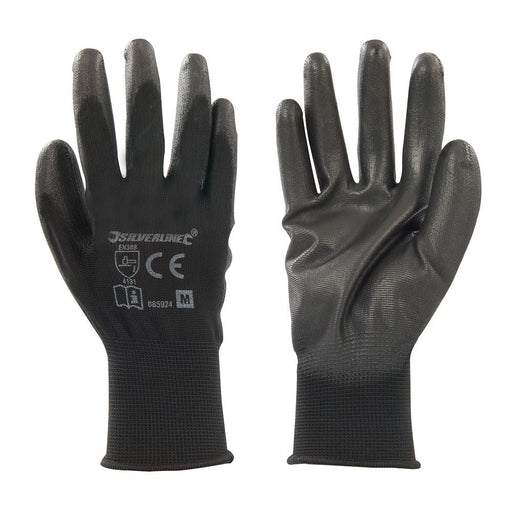Silverline Black Palm Gloves M 8 Silverline - Dynamic Drive
