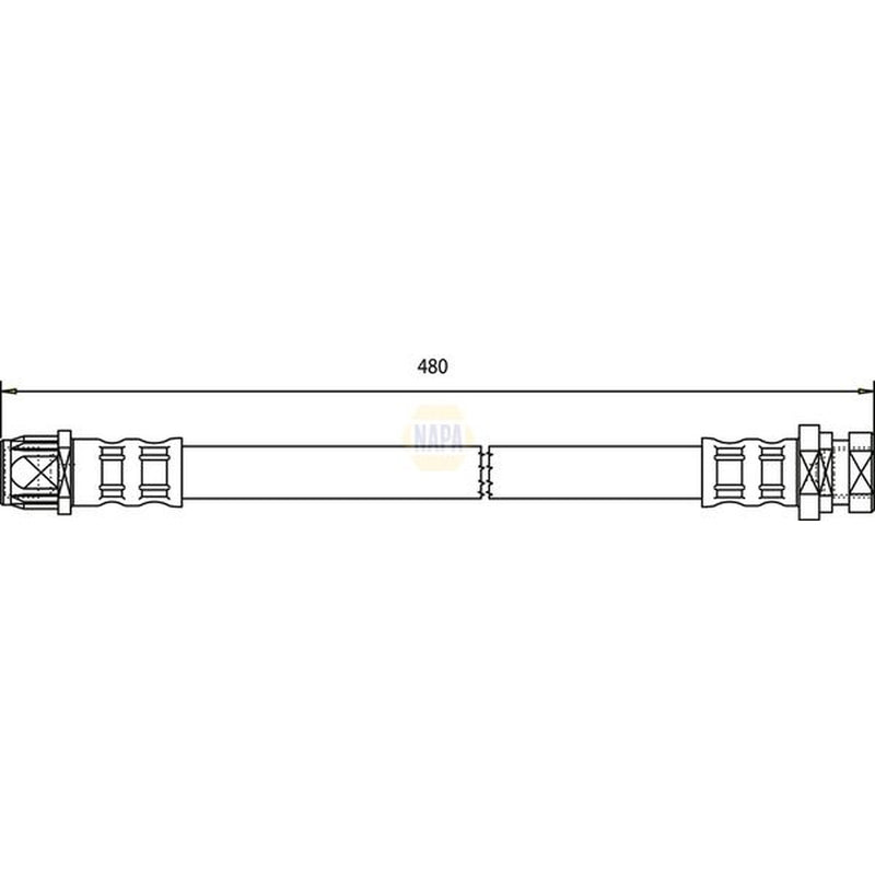 NAPA Brake Hydraulic Hose Line Rear Left fits Nissan Interstar Bus 2002-2011