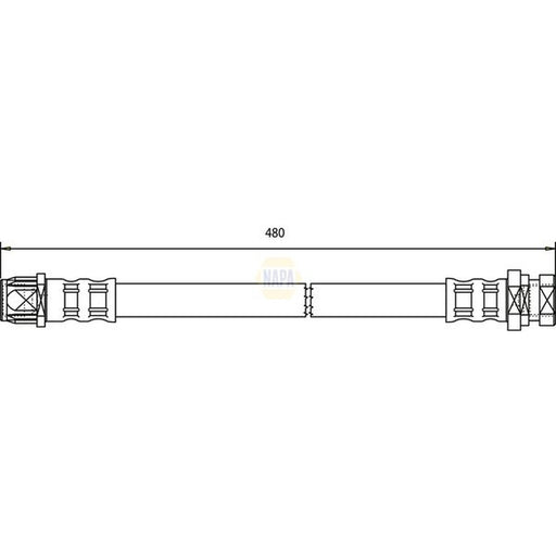 NAPA Brake Hydraulic Hose Line Rear Left fits Nissan Interstar Bus 2002-2011