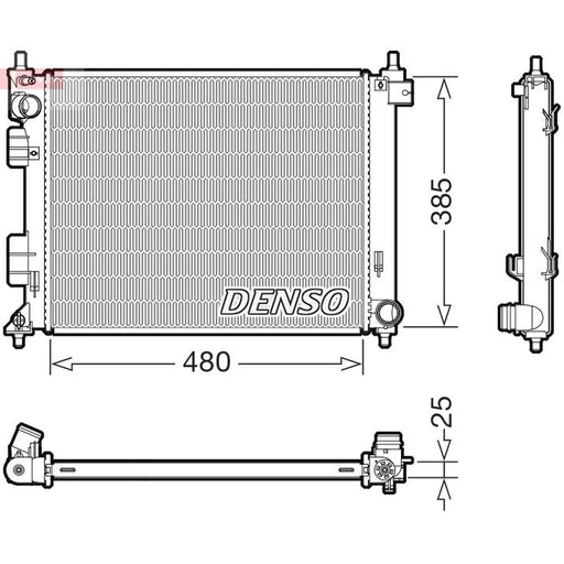 Denso Engine Radiator fits Hyundai I20 Active 2015-2018 1.0