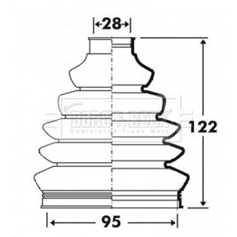 Borg & Beck Drive Shaft Bellow Kit Wheel Side Thermoplast BCB6103