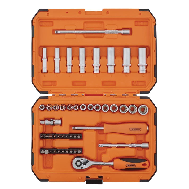 Draper HI-TORQ 6 Point Socket Set, 1/4" (47 Piece) 22109 Draper - Dynamic Drive
