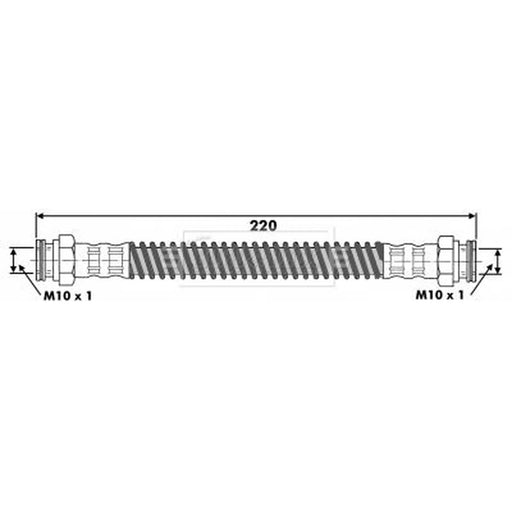 Borg & Beck Brake Hydraulic Hose Line Rear Left BBH6068