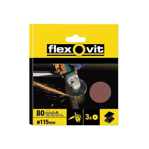Flexovit Aluminium Oxide Fibre Disc 115mm Medium 50G (Pack 10) Flexovit - Dynamic Drive