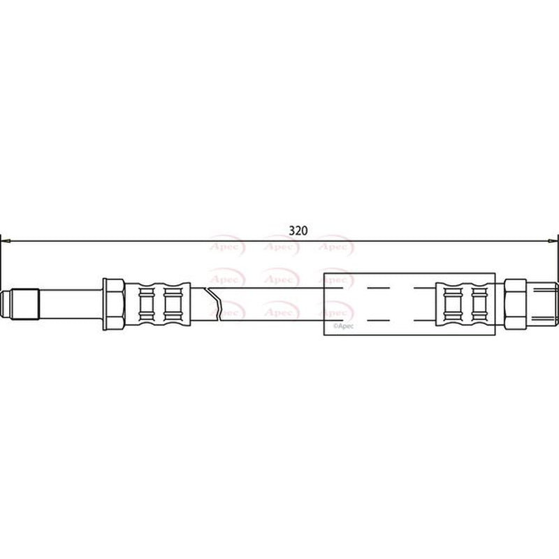 Apec Brake Hydraulic Hose Line Rear fits BMW 5 1995-2003