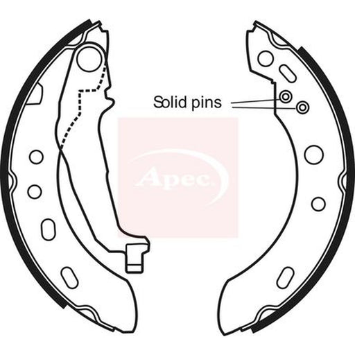 Apec Brake Shoe Set Axle Kit fits Nissan Micra II 1992-2003 1.0 1.3 1.4