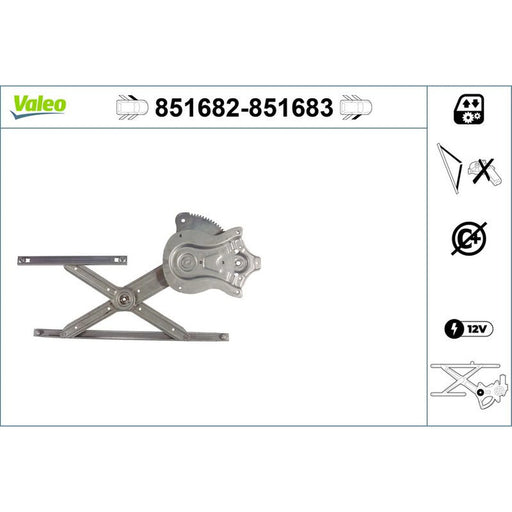 Valeo Electric Window Regulator Lifter Right Front 851683