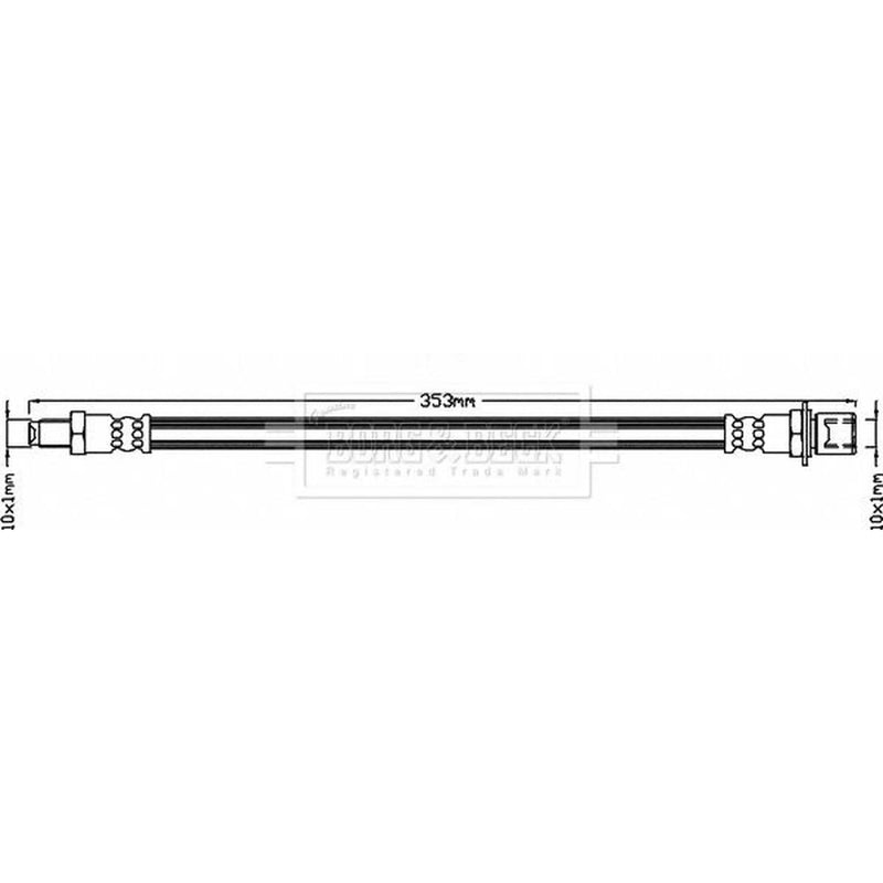 Borg & Beck Brake Hydraulic Hose Line Rear Right BBH8096