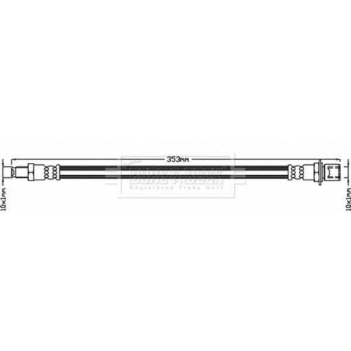 Borg & Beck Brake Hydraulic Hose Line Rear Right BBH8096